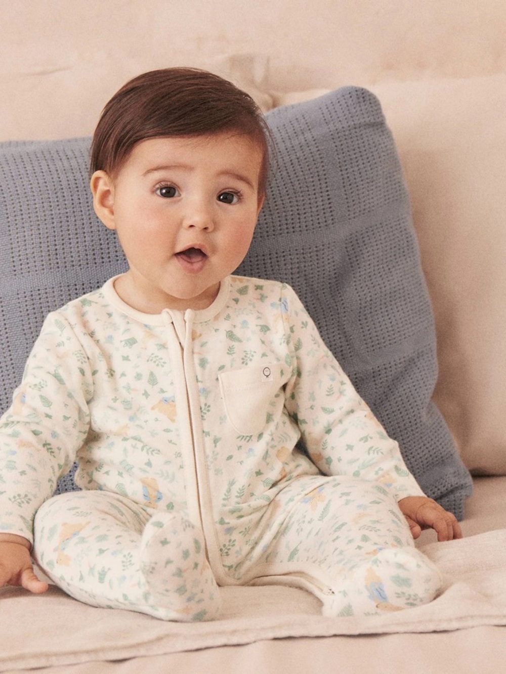 Mori Peter Rabbit Clever Zip Baby Pajamas newborn